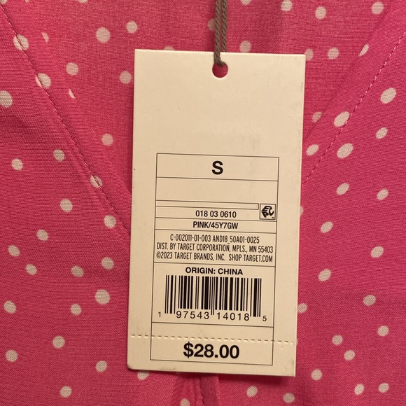 Brand New A New Day Pink/White Polka Dot Wrap Dress…size S - Picture 5 of 5